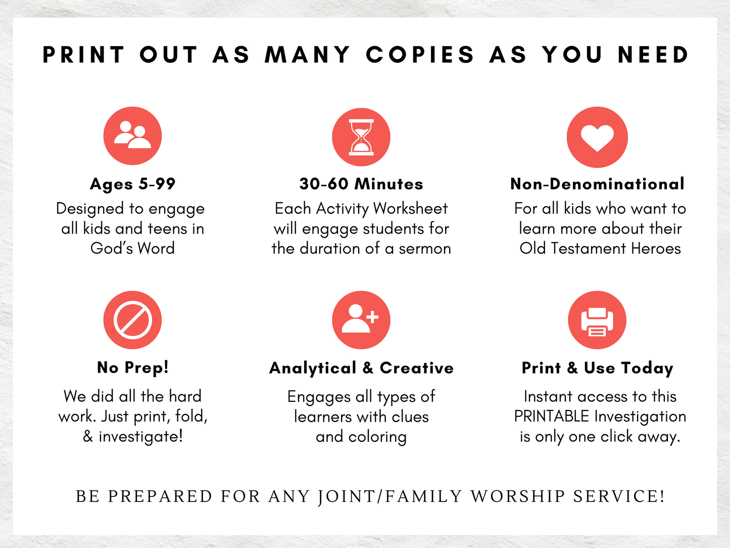 Bible Detectives: 16 Old Testament Investigation Worksheets for Kids | Christian Activities for Sunday School or Joint Worship Service