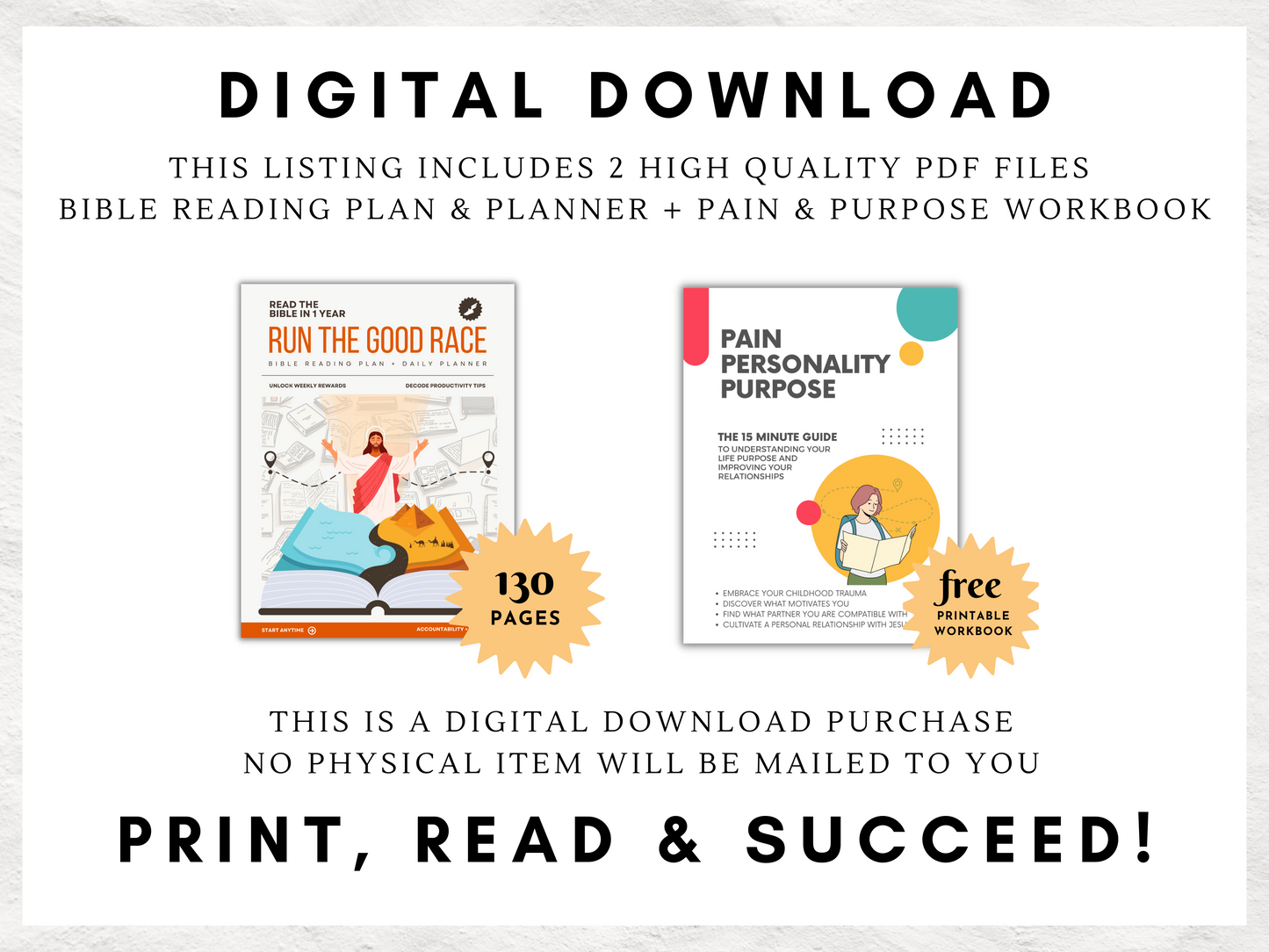 52 Week Bible Reading Plan and Planner | Read the Bible in 1 Year | Decode Scripture Inspired Productivity Tips | Weekly Printable Rewards