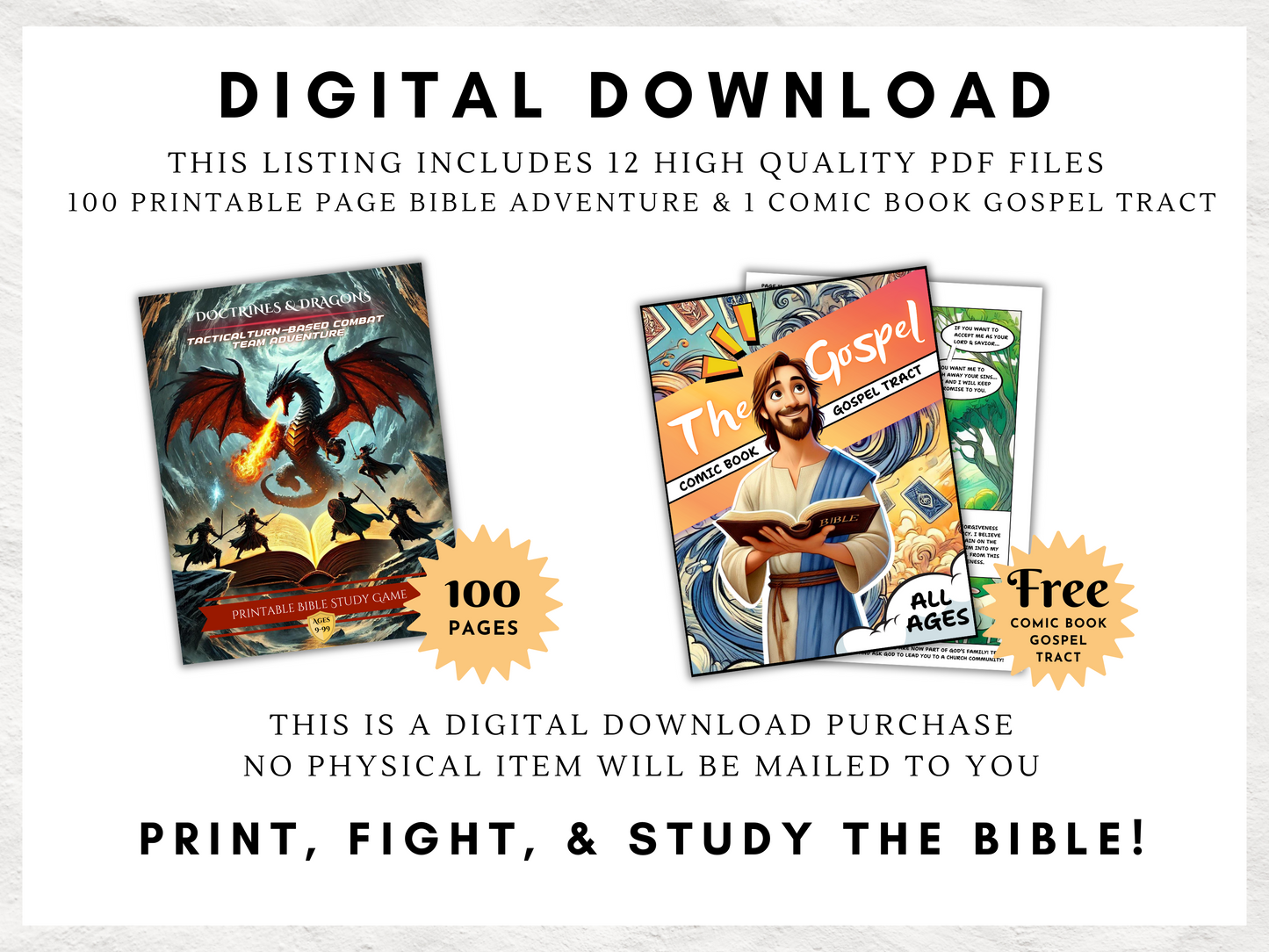 Doctrines and Dragons | Printable Inductive Bible Study Game | Tactical Turn-Based Team Game for Bible Study | Church & Youth Group Game