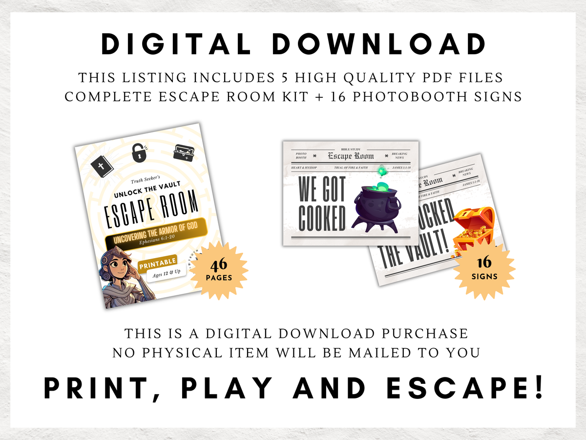 Armor of God Bible Study Escape Room – Printable Ephesians 6 Game