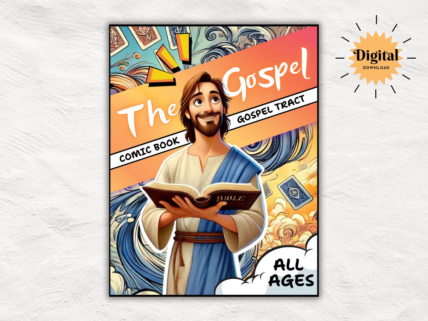 Comic Book Gospel Tract | 12 Page Graphic Novel to Share Jesus' Good News | Printable Evangelism Tool | Sinner's Prayer Included