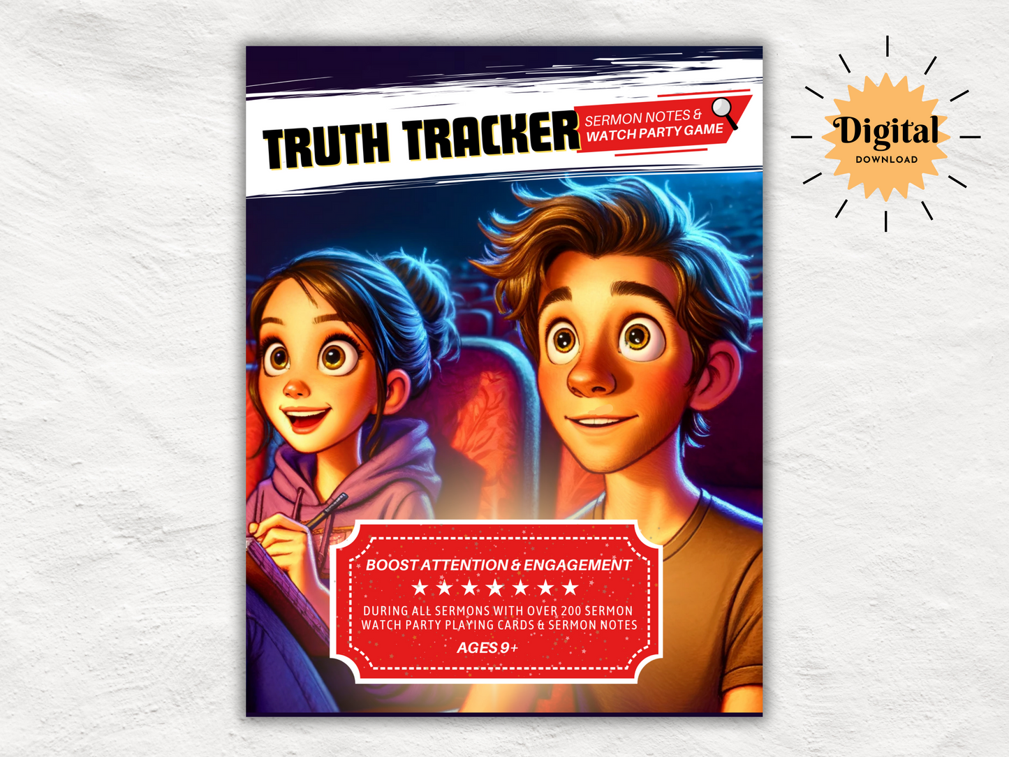 Truth Tracker: Sermon Notes and Watch Party Game | Fun & Engaging Church Activity | Boost your Sermon Engagement | Sunday Service Game