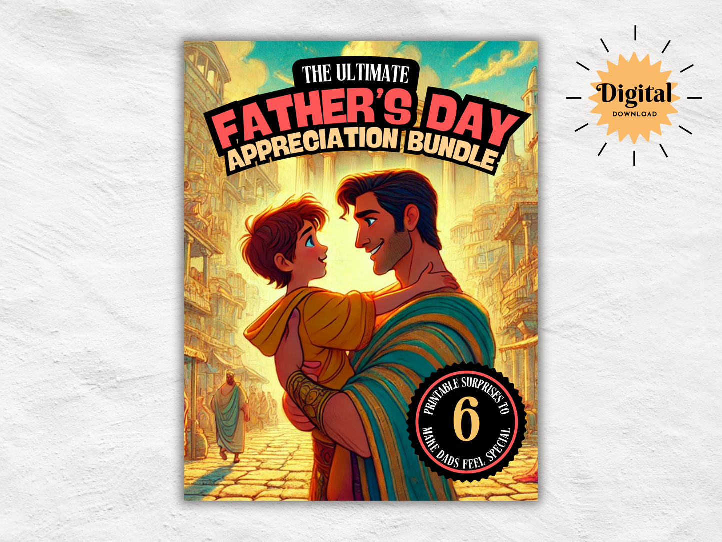 Ultimate Father's Day Appreciation Bundle - 6 Unique Printable Gifts from Kids to Fathers, Coloring Cards, Love Coupons, Medals & More