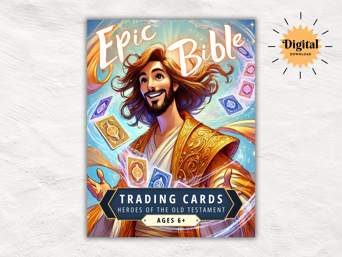 100 Printable Bible Trading Cards | Old Testament Character Collection | Christian Sunday School Teaching Aid and Reward | Bag Tags | Gospel