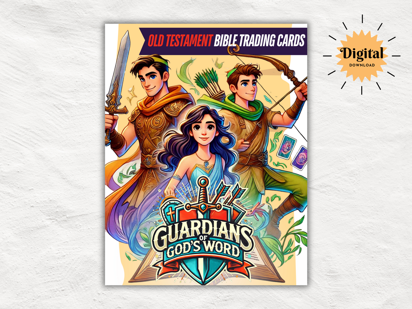 100 Printable Bible Trading Cards | Guardians of God's Word | New Testament | Christian Sunday School Reward & Collectable Game | All Ages