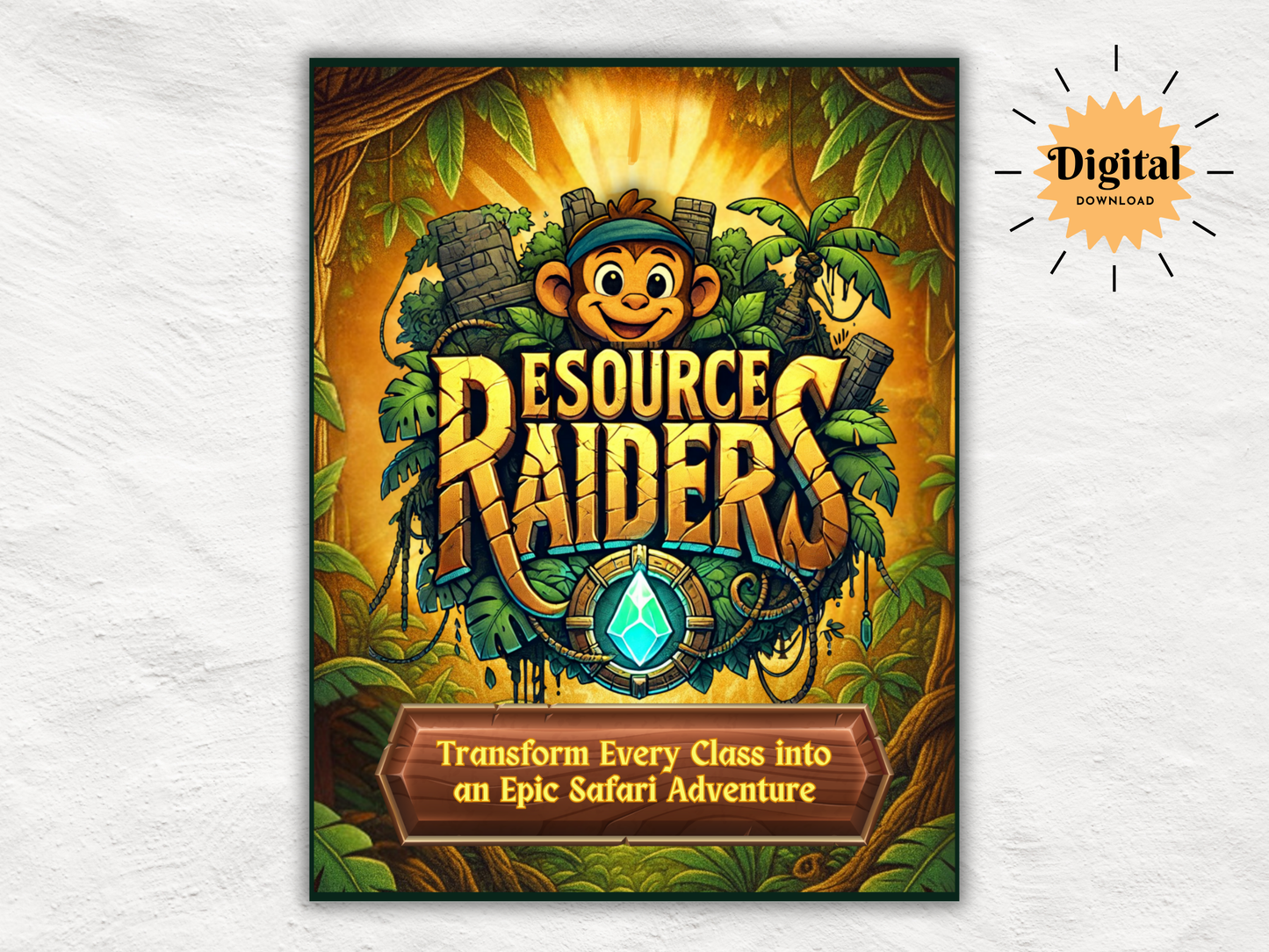 RESOURCE RAIDERS: Classroom Safari Adventure | Christian Printable Game for Kids & Teens | Sunday School Classroom Engagement Boosting Game
