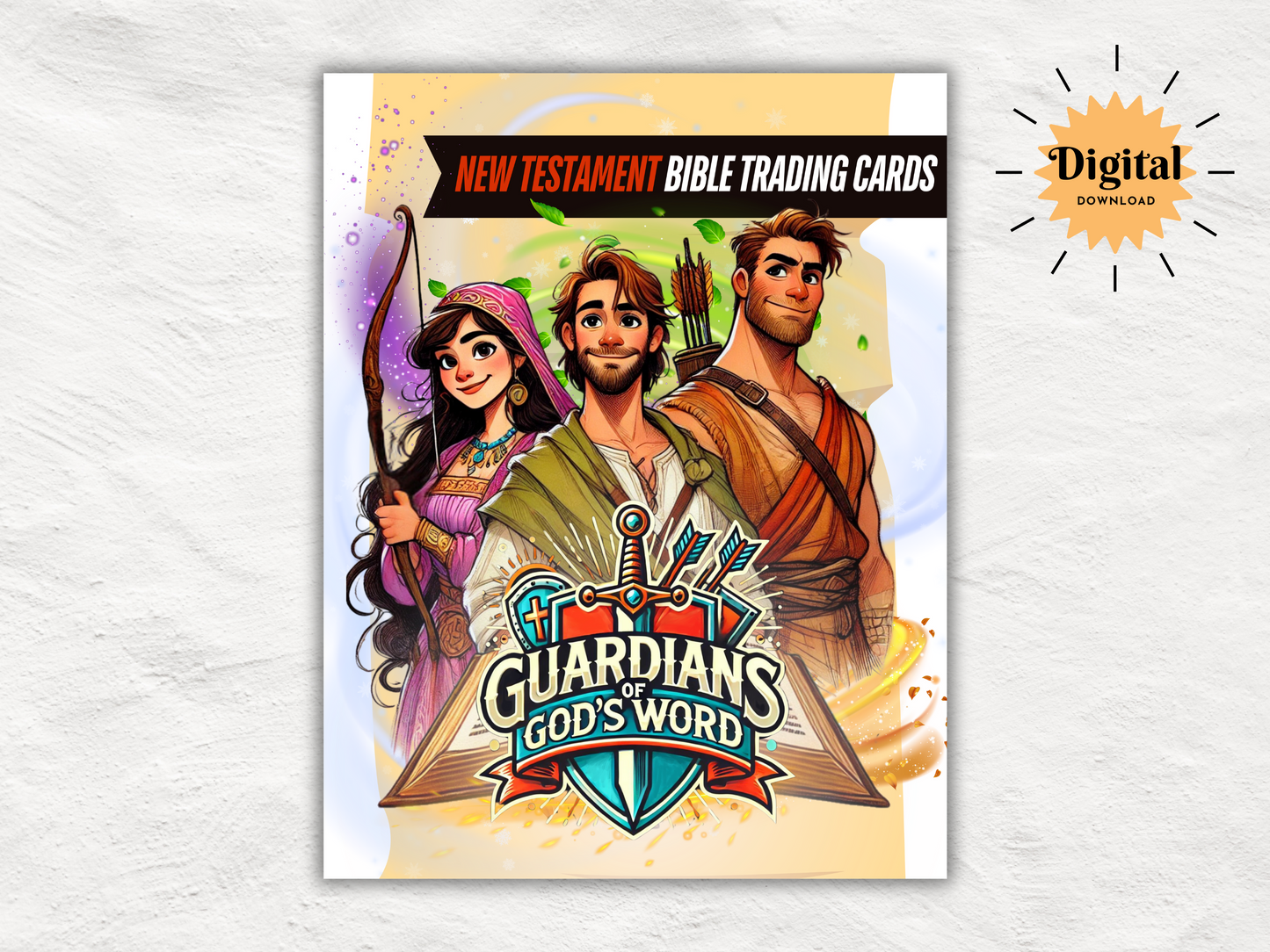 100 Printable Bible Trading Cards | Guardians of God's Word | New Testament | Christian Sunday School Reward & Collectable Game | All Ages