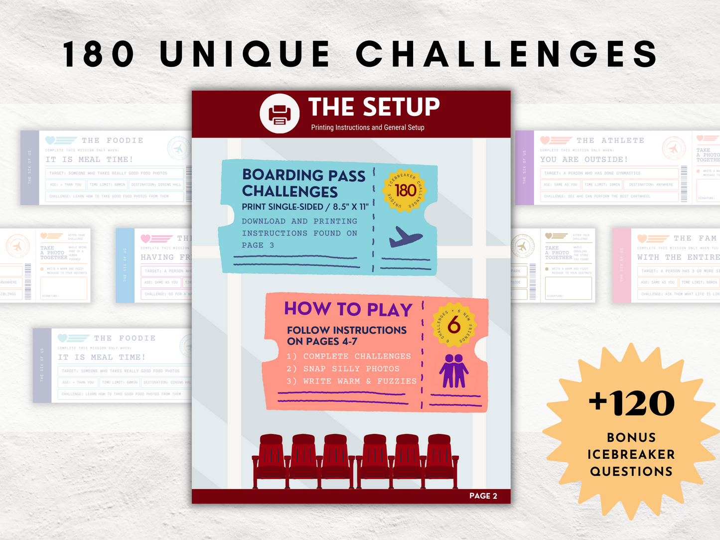 The Six of Us | Icebreaker Retreat Game for Ages 12+ | 180 Unique Challenges that will turn 6 Strangers into Friends | Youth & Adult Game