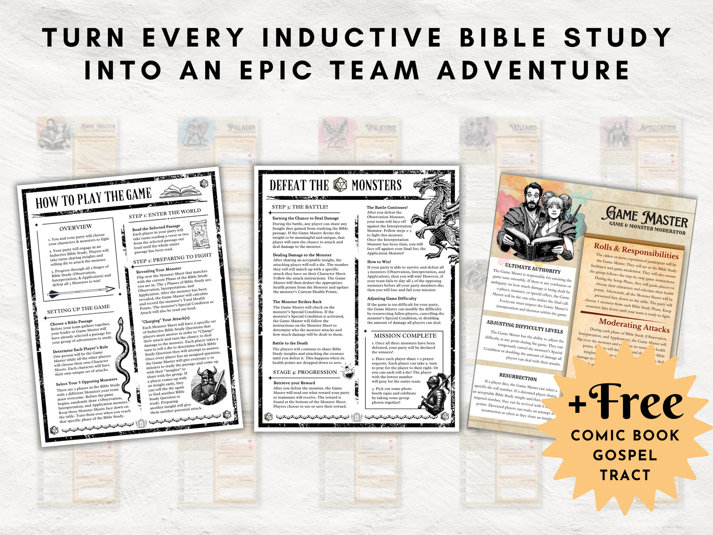 Doctrines and Dragons | Printable Inductive Bible Study Game | Tactical Turn-Based Team Game for Bible Study | Church & Youth Group Game