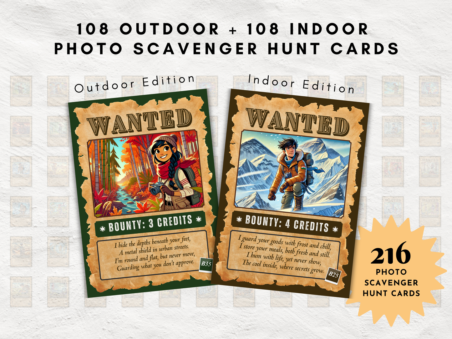 Snapshot Bounty Crew | Printable Riddle-Based Photo Scavenger Hunt Game | Indoor & Outdoor Team Icebreaker Game | All Ages Digital Download