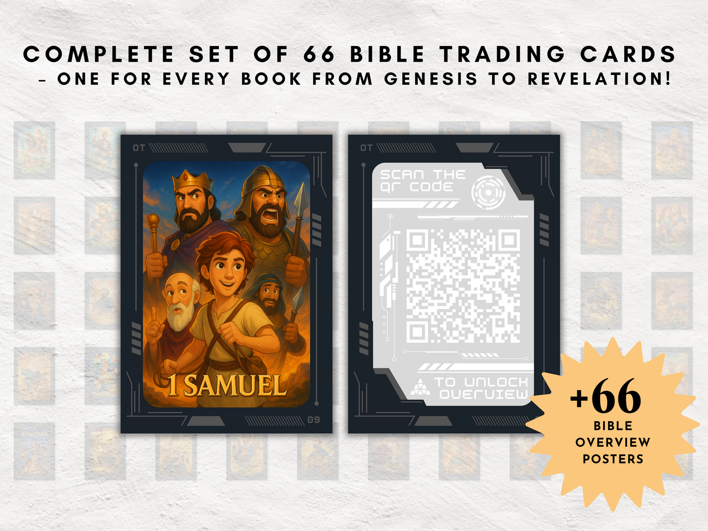 Vault66 Bible Trading Cards & Posters Bundle | 66 Book Set | Bible Overview Printables + Games | Kids + Teen Christian Classroom Resource