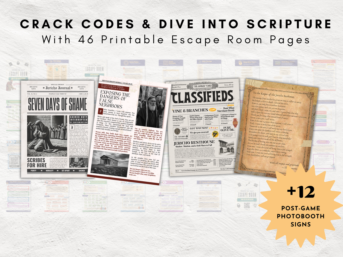 KJV | Bible Study Escape Room Kit – Love Your Neighbor (Luke 10:25-37) | Printable Youth Group Game | Digital Download | Teens Church Game