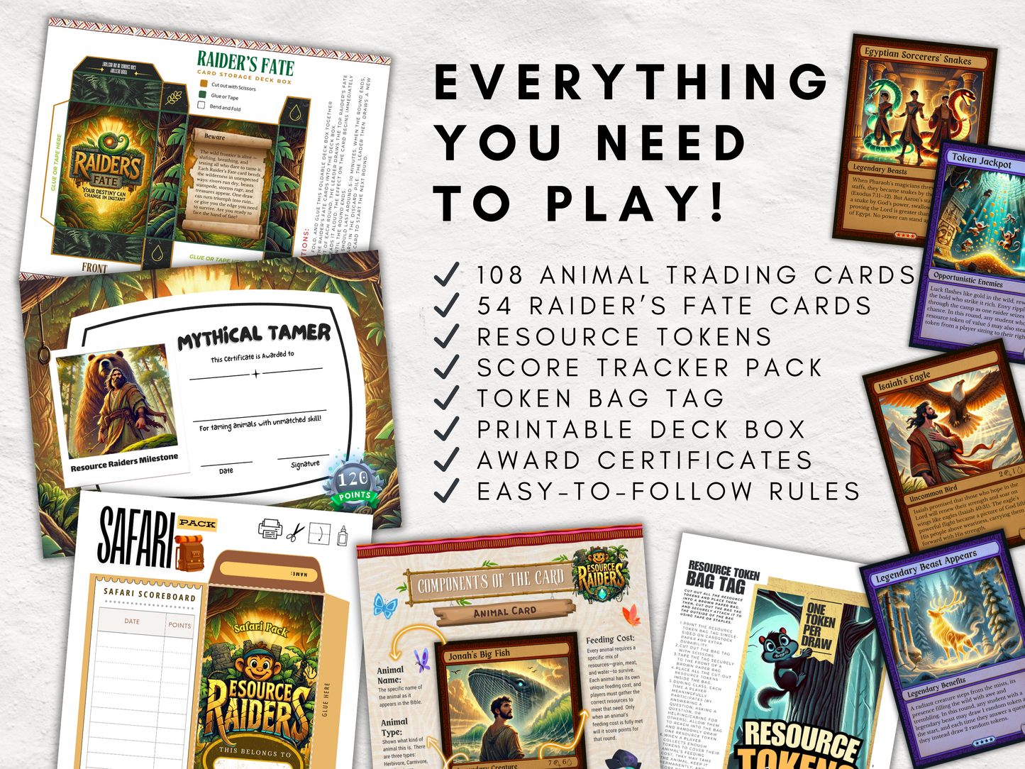 RESOURCE RAIDERS: Classroom Safari Adventure | Christian Printable Game for Kids & Teens | Sunday School Classroom Engagement Boosting Game