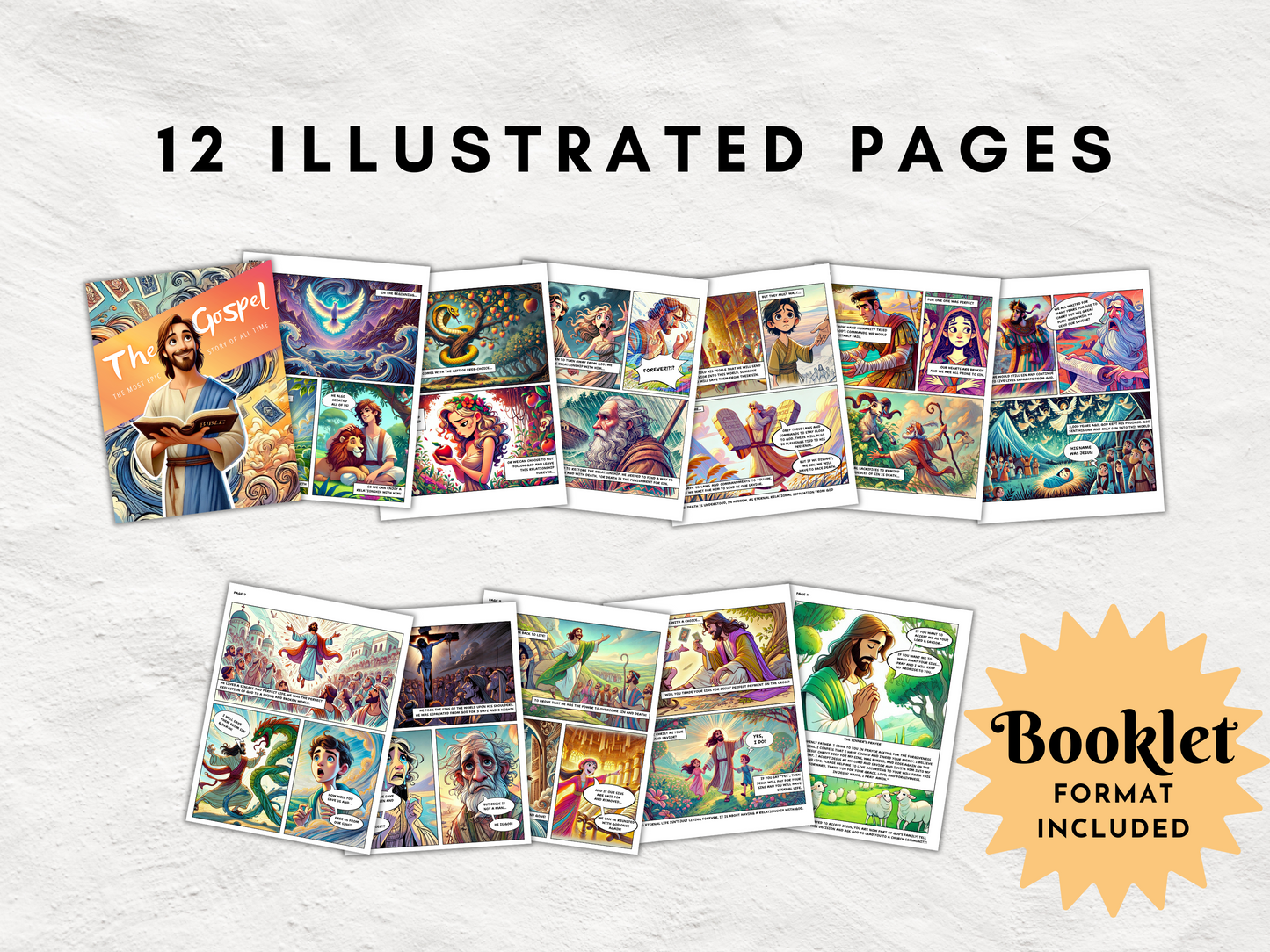 Comic Book Gospel Tract | 12 Page Graphic Novel to Share Jesus' Good News | Printable Evangelism Tool | Sinner's Prayer Included