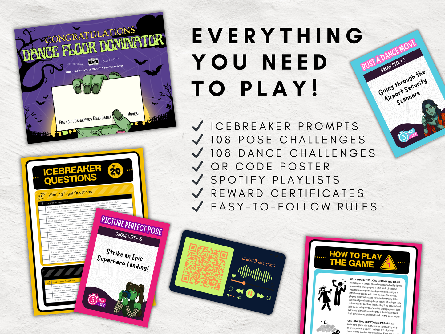 Survive the Zombie Paparazzi | The Most Viral, Silly & Memorable Icebreaker Game for All Ages | Printable Party Game | Digital Download