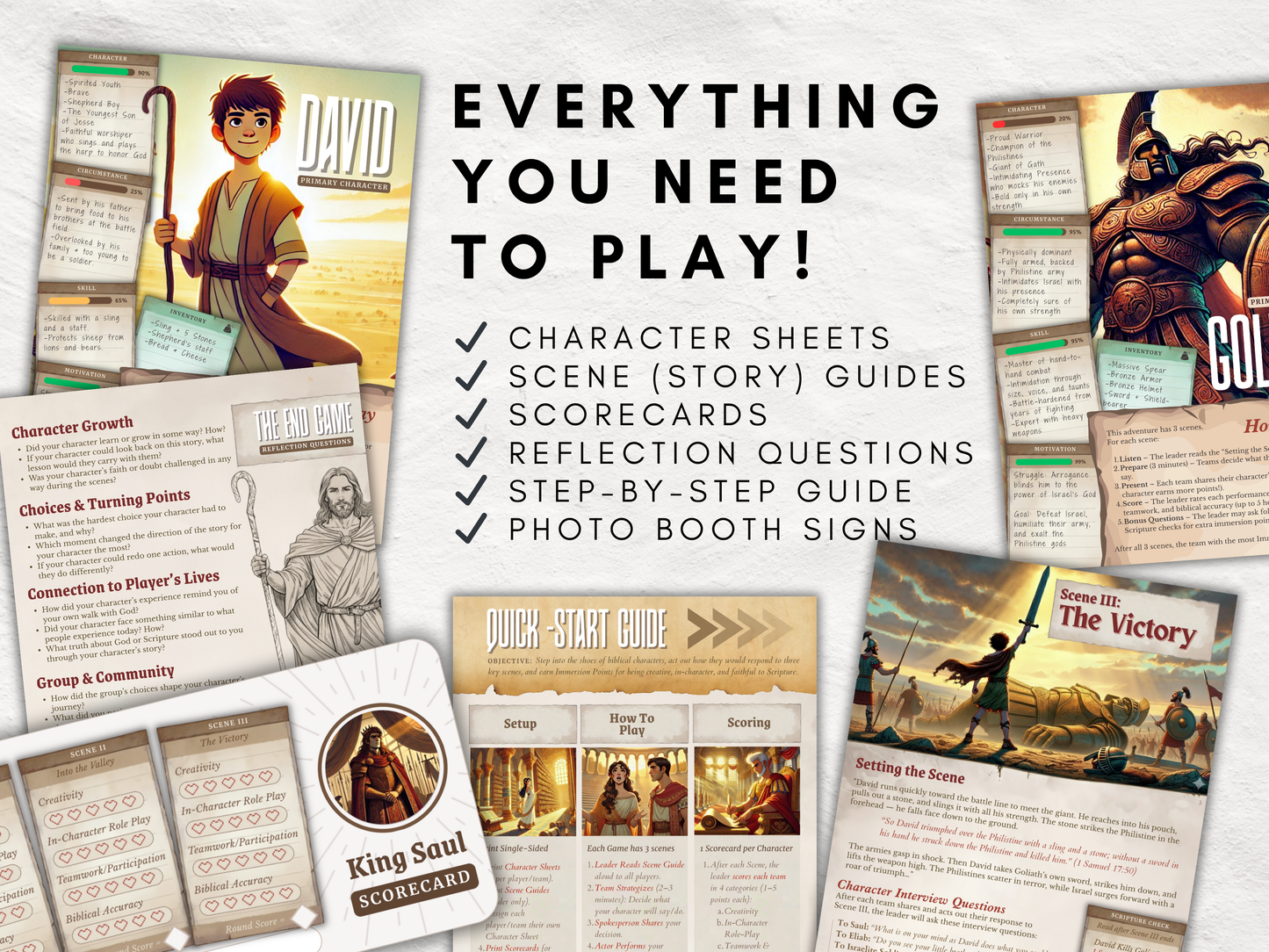 David & Goliath Bible Game | Immersive Christian Lesson for Youth and Sunday School | Printable Role-Playing Activity | Ages 10–18
