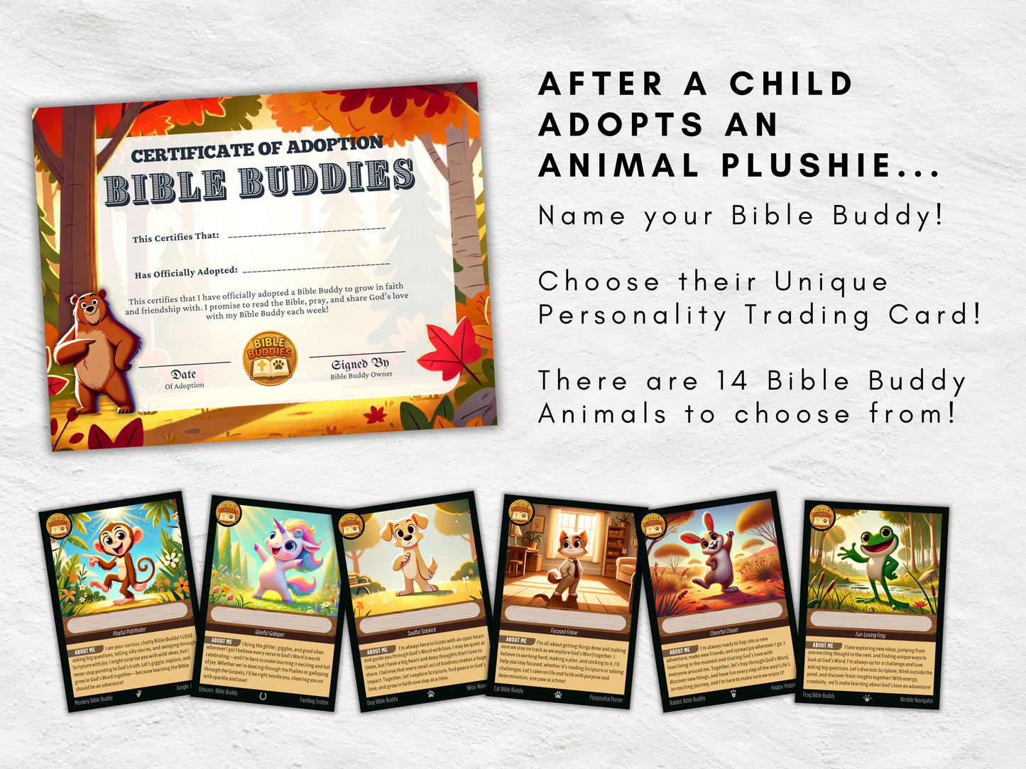 Bible Buddies Adoption Event Kit | Printable Kids Bible Reading Program | Christian Digital Download for Children's Church & Sunday School