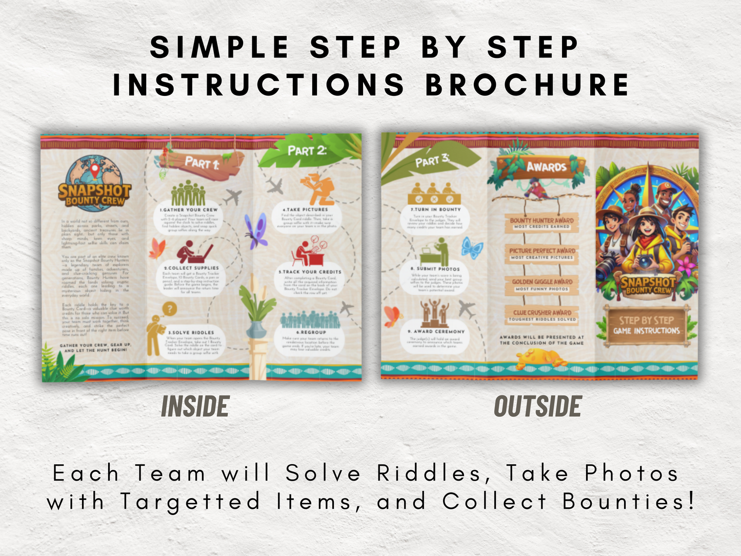 Snapshot Bounty Crew | Printable Riddle-Based Photo Scavenger Hunt Game | Indoor & Outdoor Team Icebreaker Game | All Ages Digital Download
