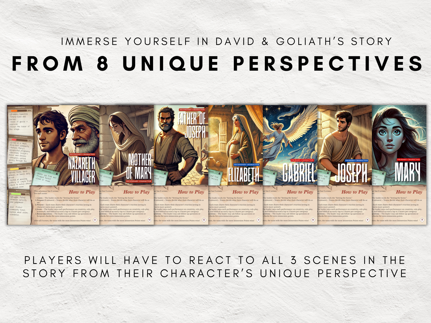 Bible Immersion Quest: News of Jesus’ Birth | Printable Christian Role-Playing Lesson & Game + 20 Photo Booth Signs | Ages 10–18