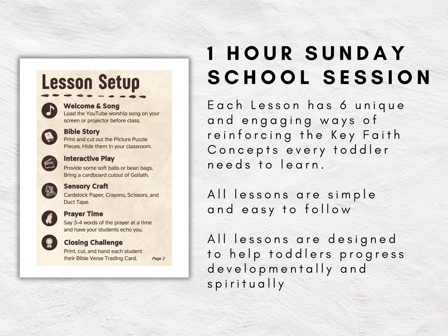 10 Toddler Sunday School Lessons Bundle | Preschool Key Faith Concepts | Printable Digital | Teaching God’s Love | Faith Based Activity