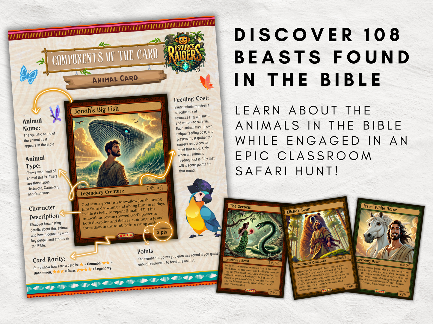 RESOURCE RAIDERS: Classroom Safari Adventure | Christian Printable Game for Kids & Teens | Sunday School Classroom Engagement Boosting Game