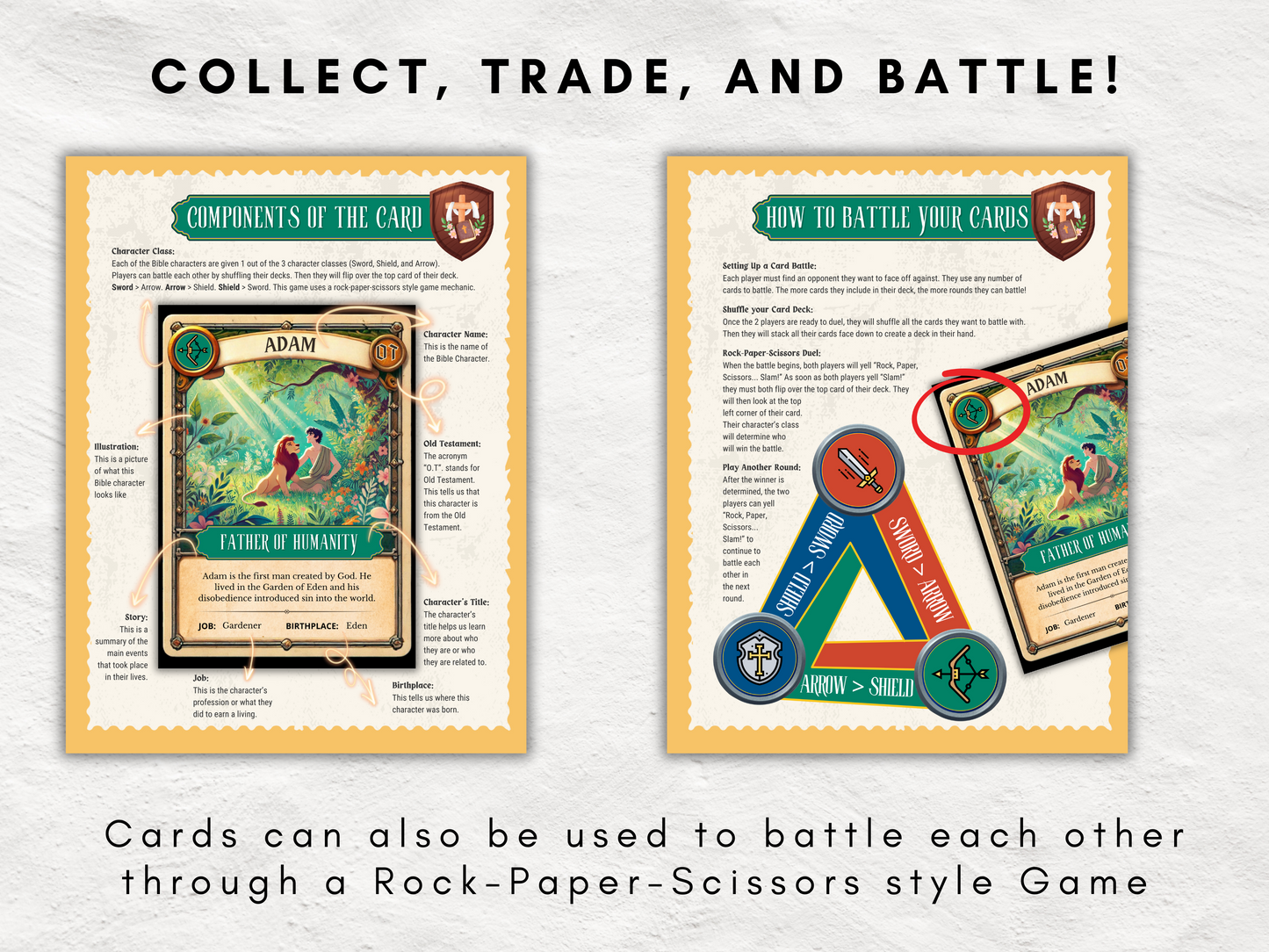 100 Printable Bible Trading Cards | Guardians of God's Word | New Testament | Christian Sunday School Reward & Collectable Game | All Ages