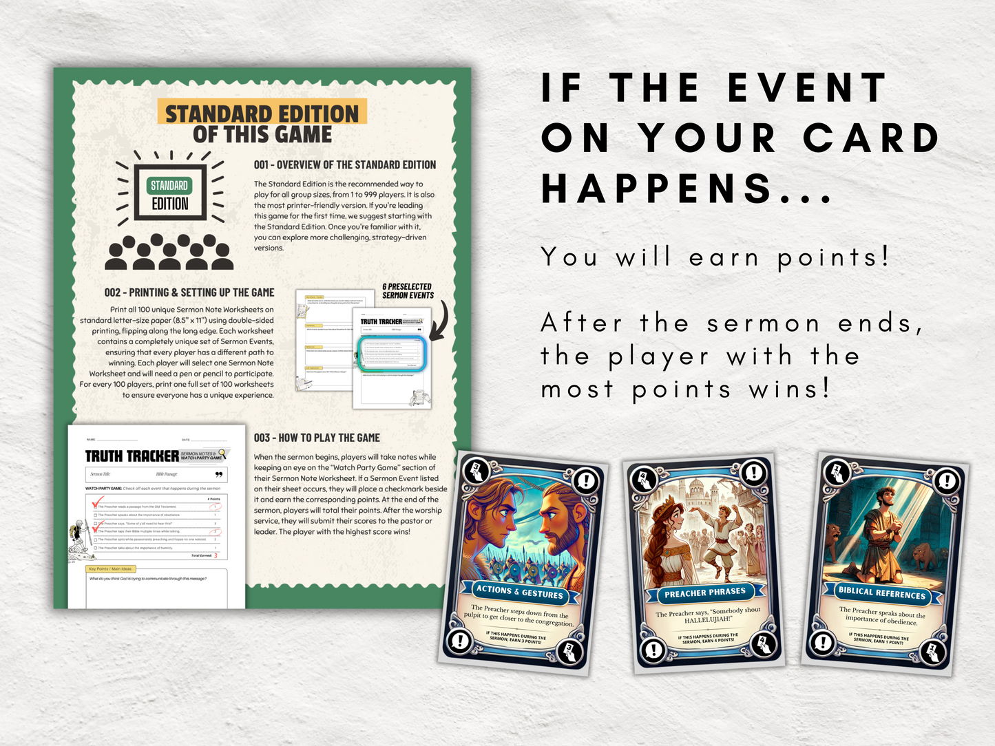 Truth Tracker: Sermon Notes and Watch Party Game | Fun & Engaging Church Activity | Boost your Sermon Engagement | Sunday Service Game