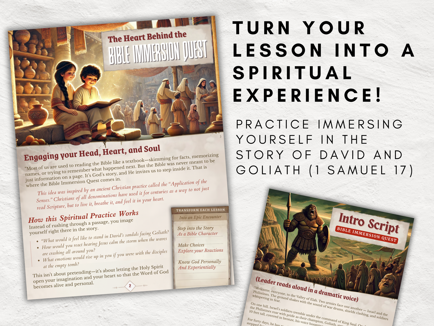 David & Goliath Bible Game | Immersive Christian Lesson for Youth and Sunday School | Printable Role-Playing Activity | Ages 10–18
