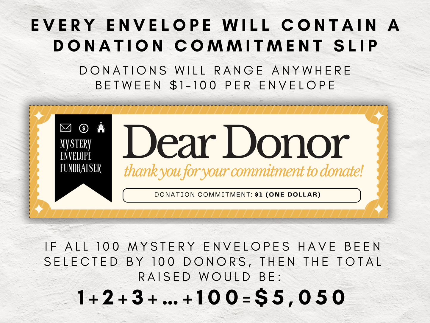 Mystery Envelope Fundraiser Printable Kit | Ultimate Church Fundraiser All-in-One Toolkit | 100 Custom Bible Inspired Mystery Envelopes