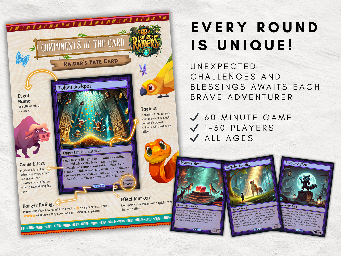 RESOURCE RAIDERS: Classroom Safari Adventure | Christian Printable Game for Kids & Teens | Sunday School Classroom Engagement Boosting Game