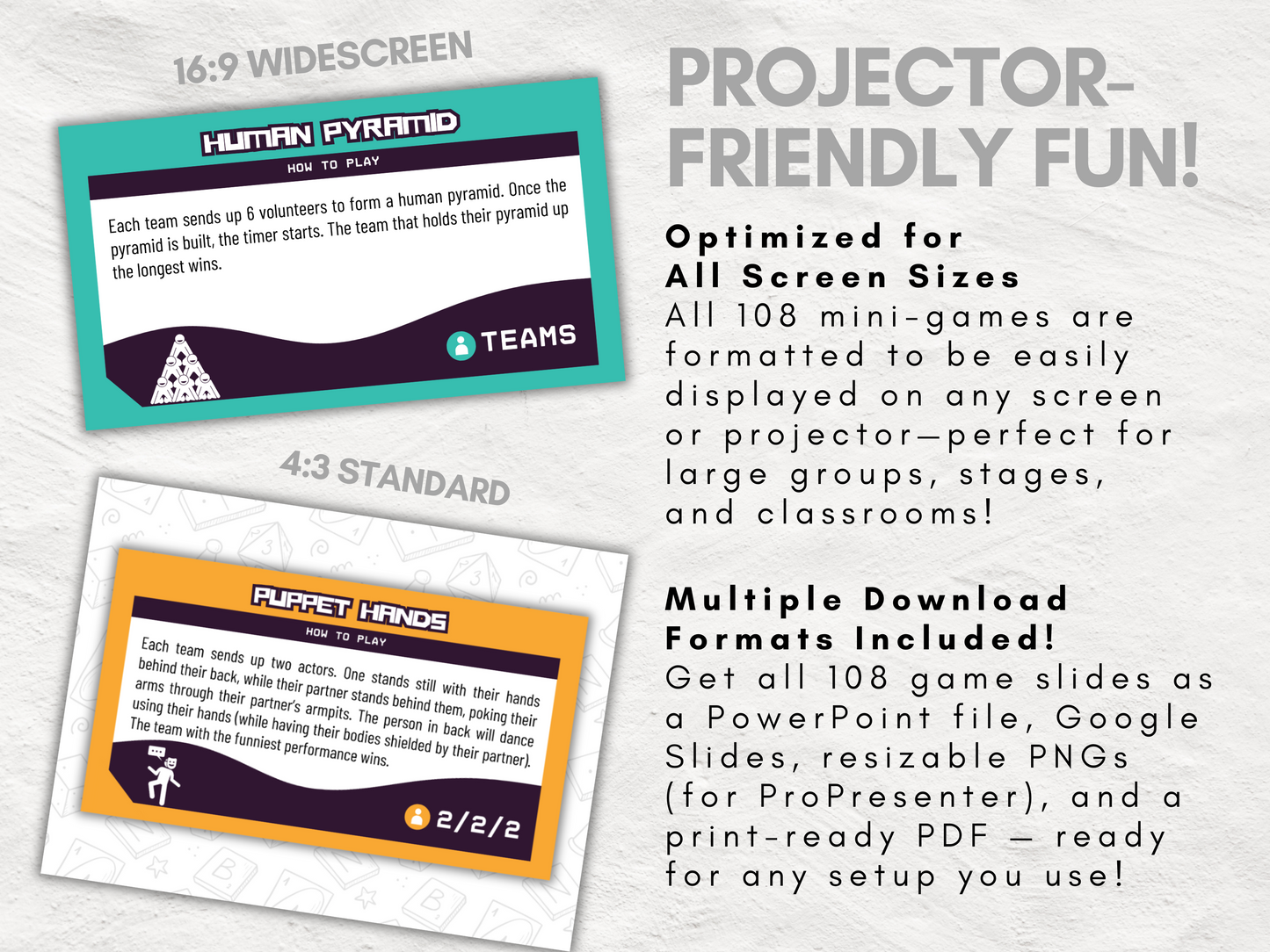 One Minute of Magic and Mayhem | 108 Printable Mini Games + 108 Conversation Cards | All Ages Icebreaker and Team Builder Games | Zero-Prep