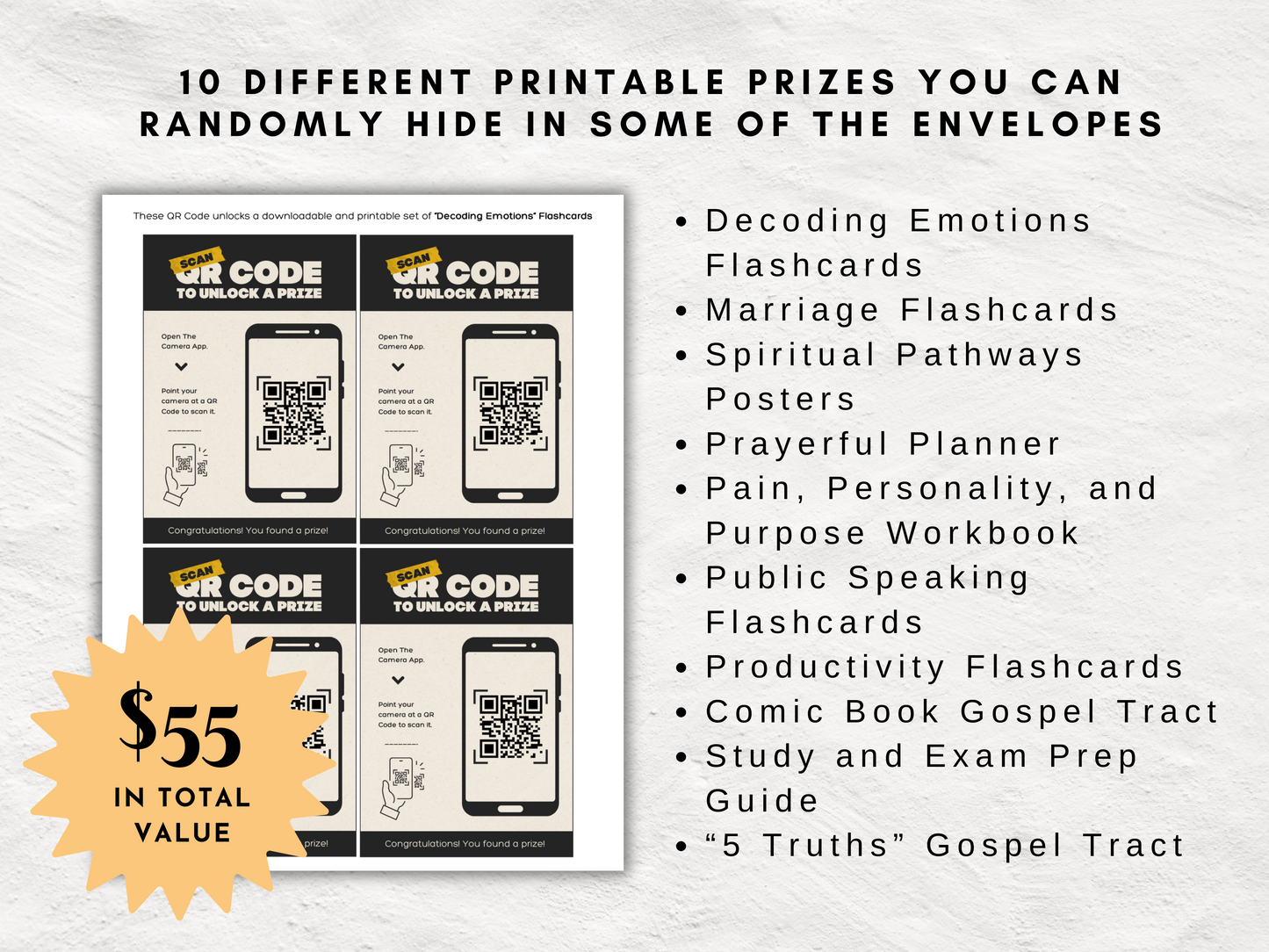 Mystery Envelope Fundraiser Printable Kit | Ultimate Church Fundraiser All-in-One Toolkit | 100 Custom Bible Inspired Mystery Envelopes
