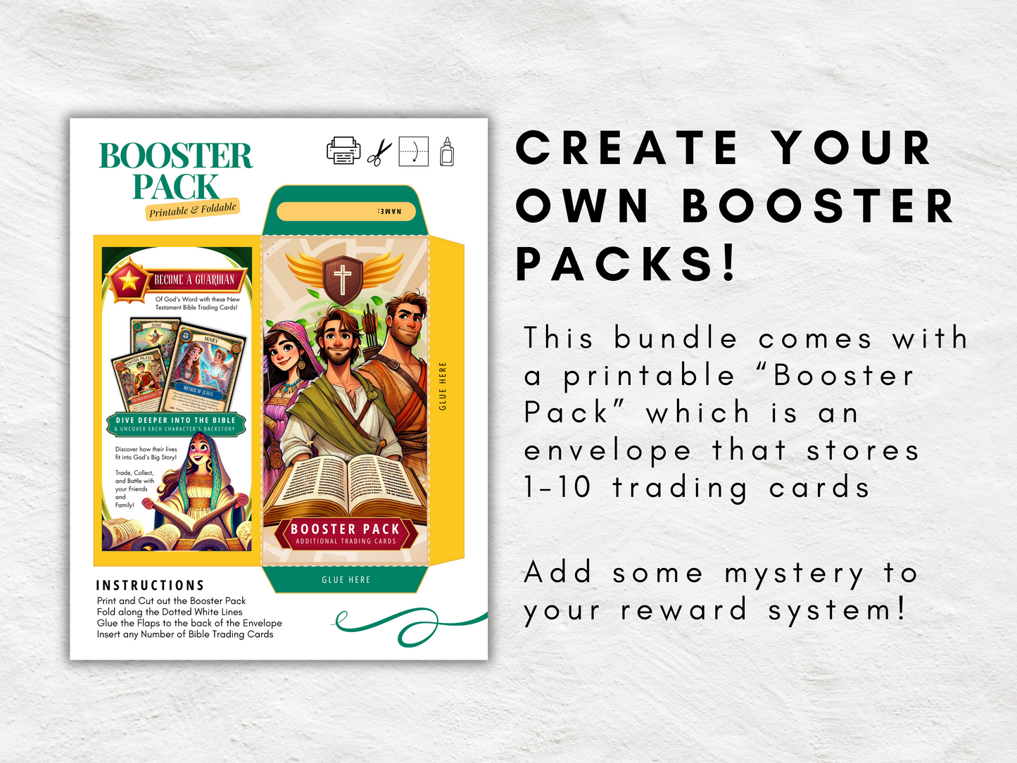 100 Printable Bible Trading Cards | Guardians of God's Word | New Testament | Christian Sunday School Reward & Collectable Game | All Ages