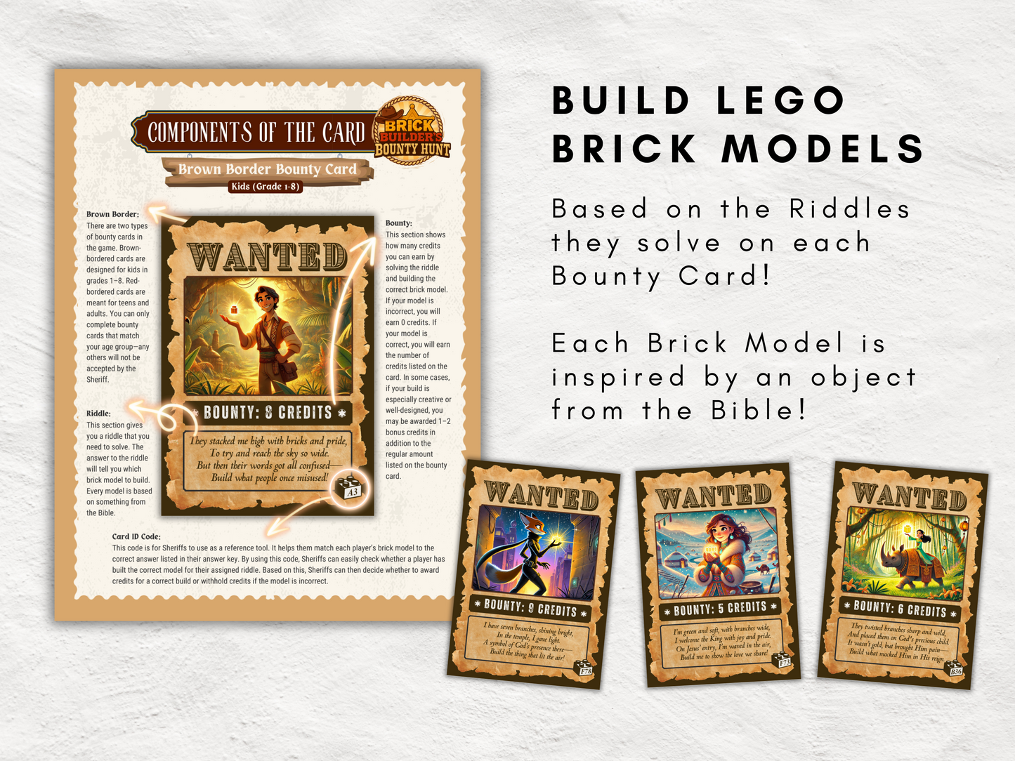 Brick Builder’s Bounty Hunt | Printable Christian Brick Building Bible Game | Church Event Activity for Kids, Teens & Adults | Bible Riddle
