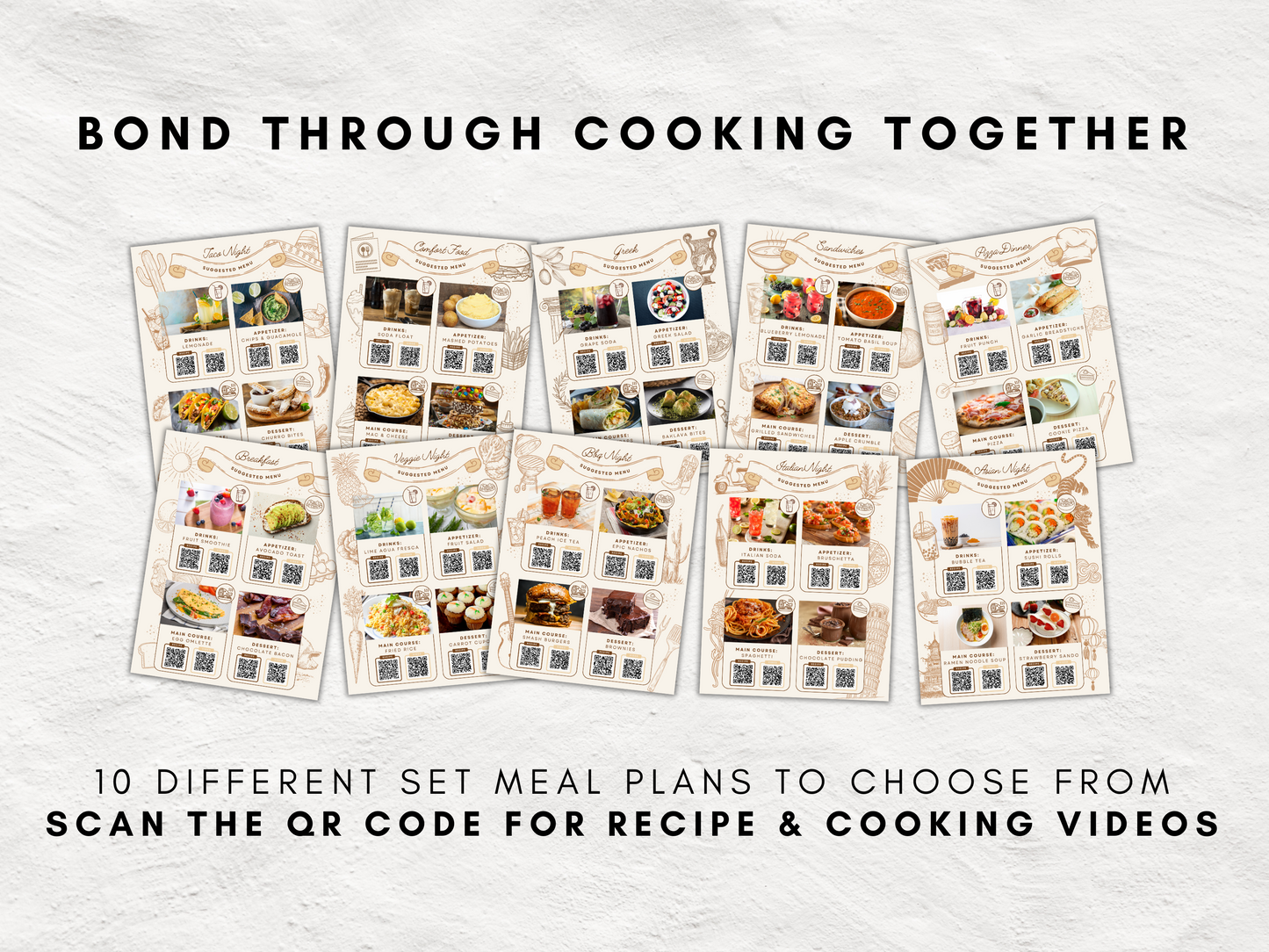 Dinner Detective Icebreaker Game | Lives Out | Fun Group Activity with 10 Menus, QR Code Recipes, and Conversation Starters | All Ages