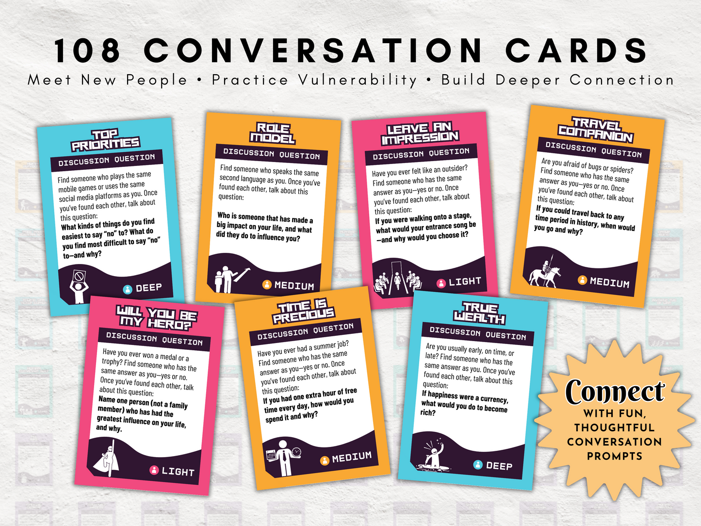 One Minute of Magic and Mayhem | 108 Printable Mini Games + 108 Conversation Cards | All Ages Icebreaker and Team Builder Games | Zero-Prep