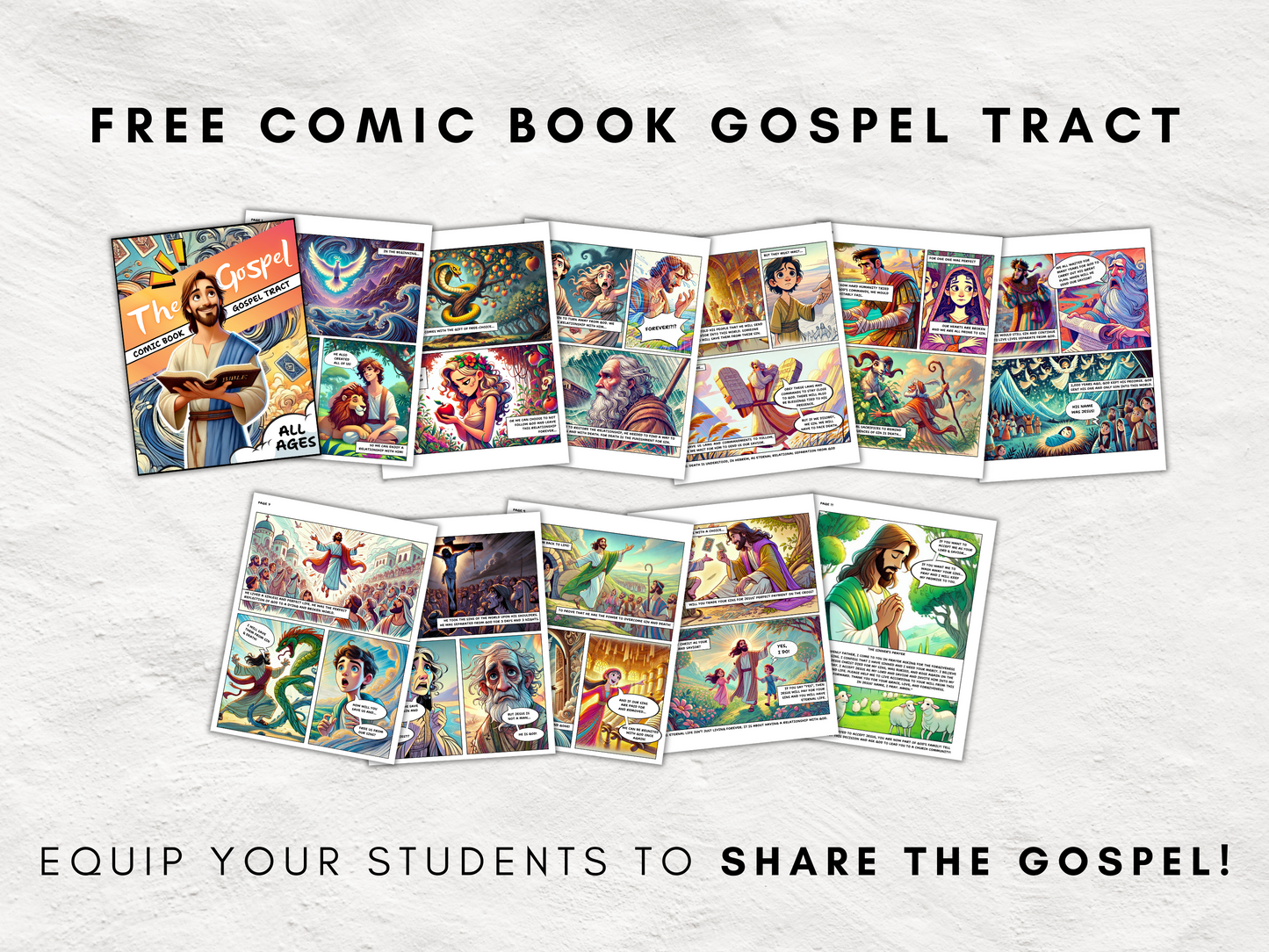 100 Printable Bible Trading Cards | New Testament Character Collection | Christian Sunday School Teaching Aid and Reward | Bag Tags | Gospel