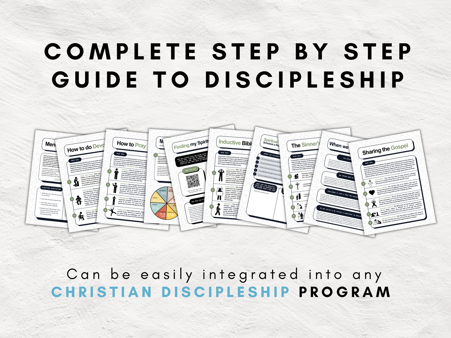 Christian Baptism and Discipleship Guide and Toolkit | Editable Certificate, Card, Invitations | Spiritual Gift Test + Baptism Planner
