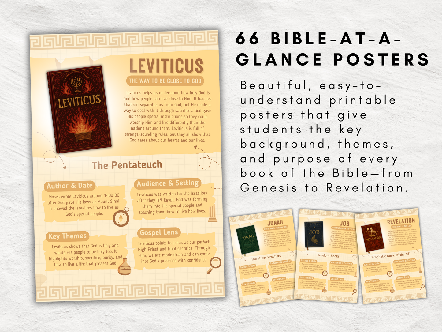 Vault66 Bible Trading Cards & Posters Bundle | 66 Book Set | Bible Overview Printables + Games | Kids + Teen Christian Classroom Resource