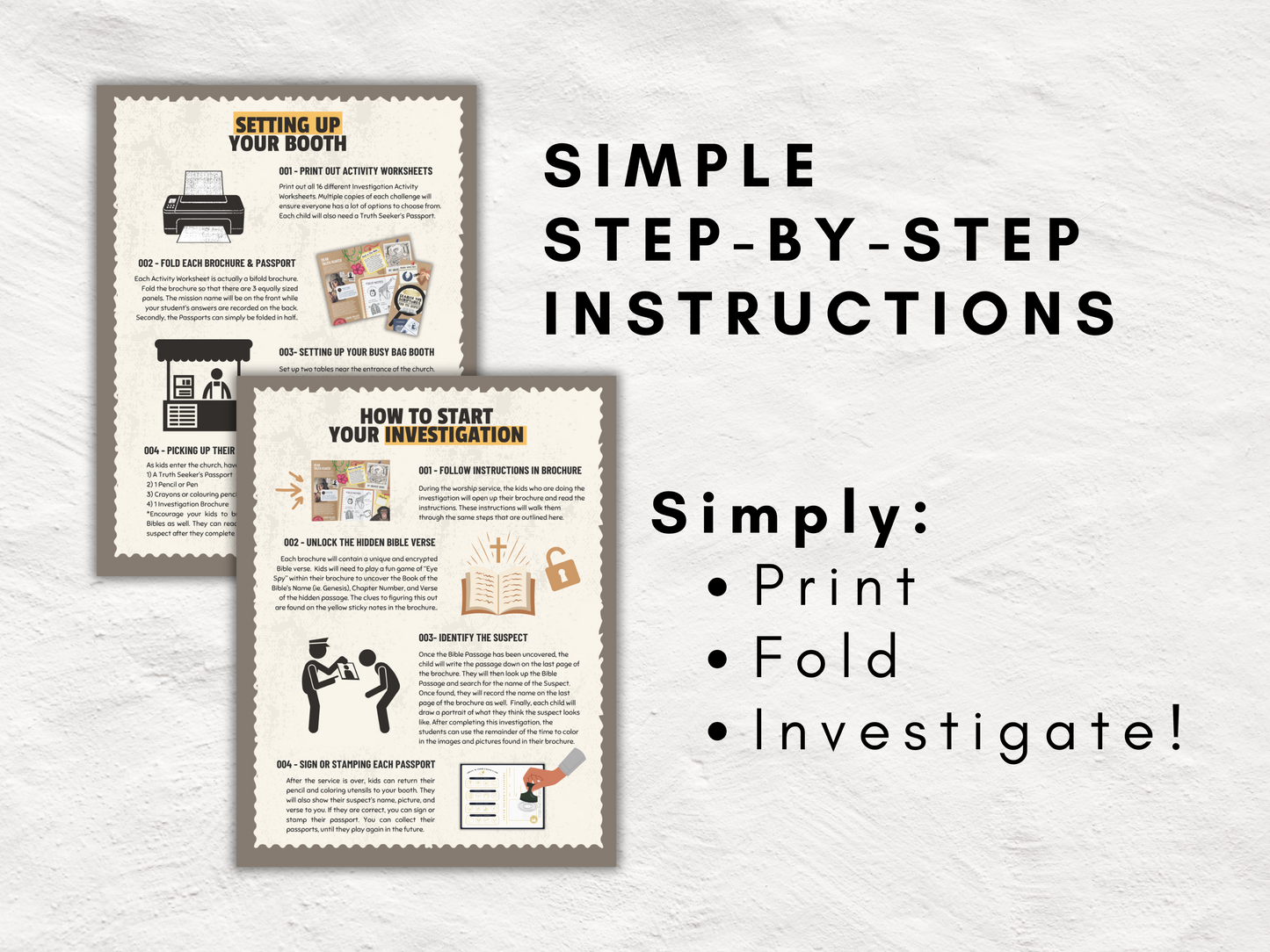 Bible Detectives: 16 Old Testament Investigation Worksheets for Kids | Christian Activities for Sunday School or Joint Worship Service