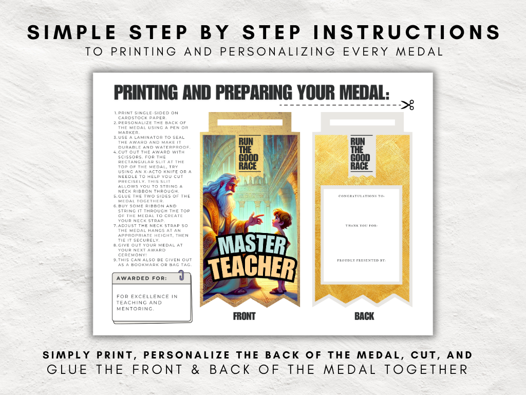 140 Unique Printable Medals for Sunday School Students, Volunteers & Parents | Bible-Inspired Awards for Ministry | Canva Template Included