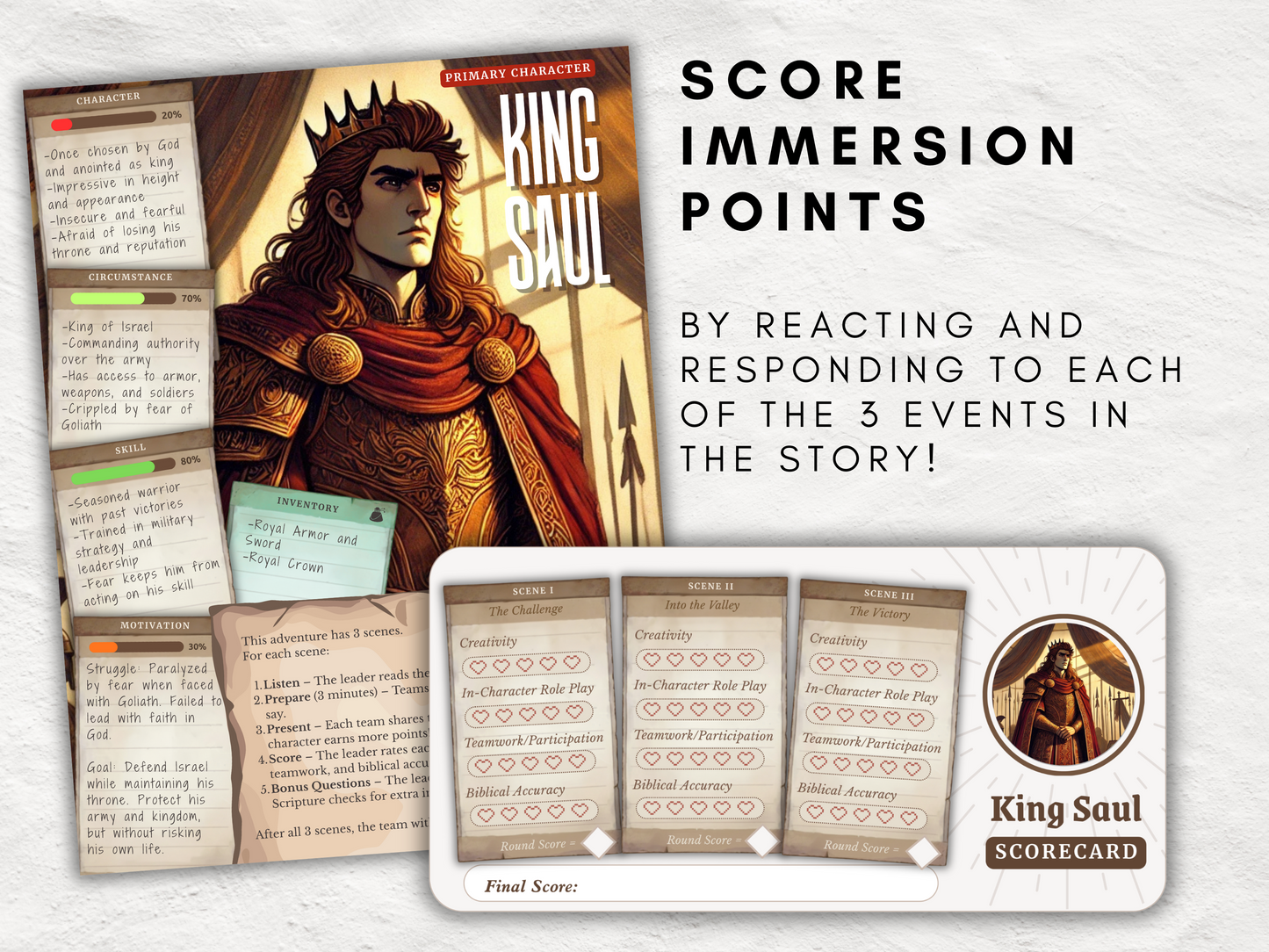 David & Goliath Bible Game | Immersive Christian Lesson for Youth and Sunday School | Printable Role-Playing Activity | Ages 10–18