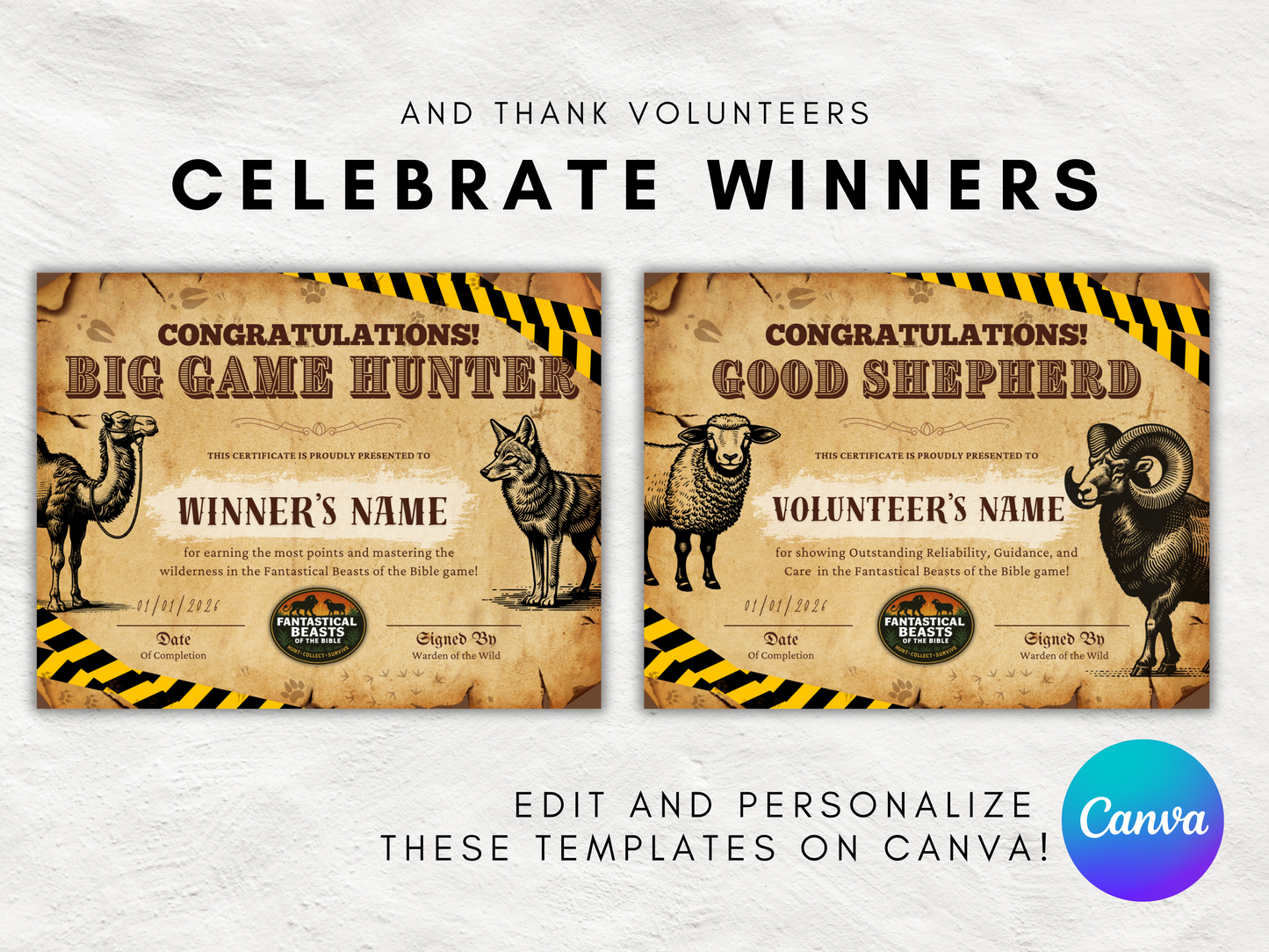 Fantastical Beasts of the Bible | Printable Survival Scavenger Hunt Game | Bible Trading Card | For Kids, Youth, VBS, Camps | 1-100+ Players