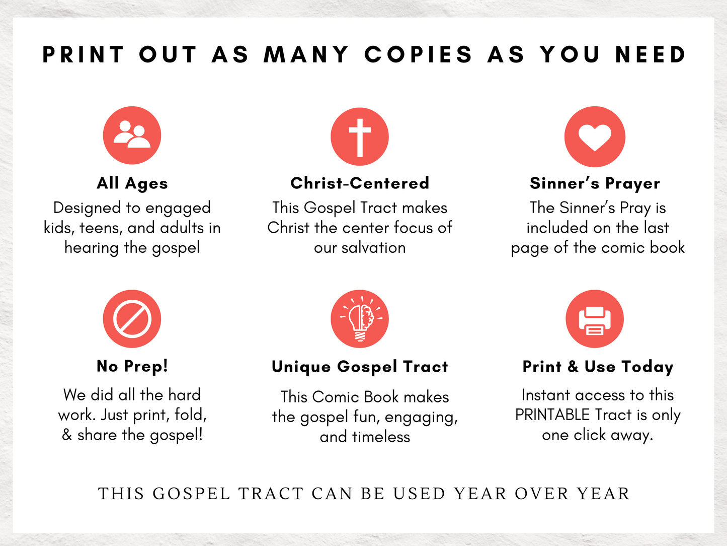 Comic Book Gospel Tract | 12 Page Graphic Novel to Share Jesus' Good News | Printable Evangelism Tool | Sinner's Prayer Included