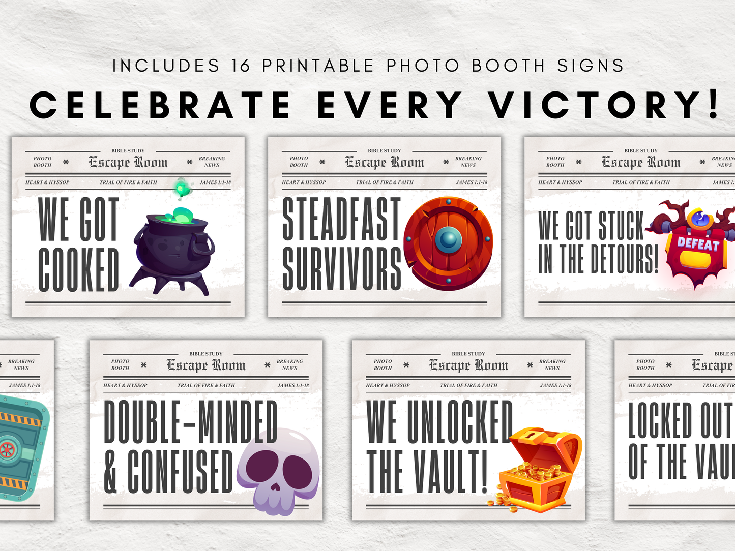 ESV + KJV Bible Study Escape Room Printable • James 1:1–18 Game • Youth Group, Sunday School, Team Building Activity • Preteen Bible Lesson