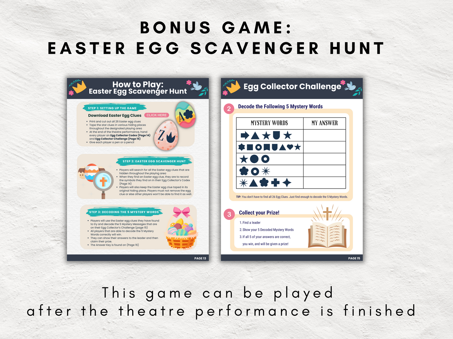 Easter Play | All-in-One Skit Kit for Children and Teens | The Little Bird Who Found a King | Editable Theatre Program | Props | Editable Script | Message | Game | Good Friday