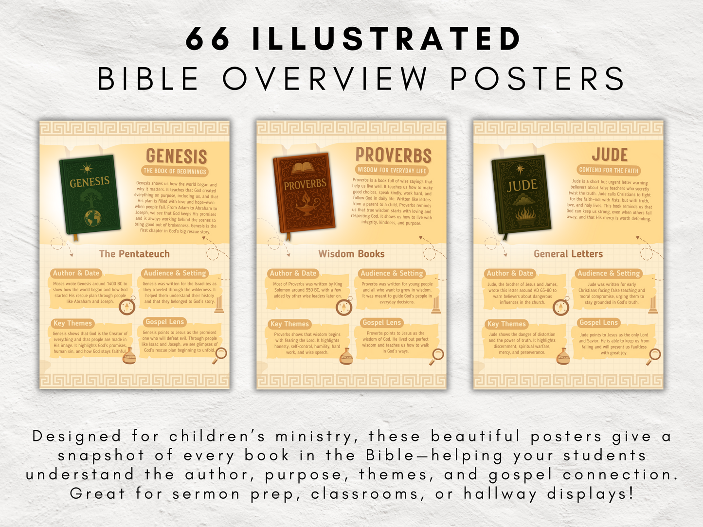 Vault66 Bible Trading Cards & Posters Bundle | 66 Book Set | Bible Overview Printables + Games | Kids + Teen Christian Classroom Resource