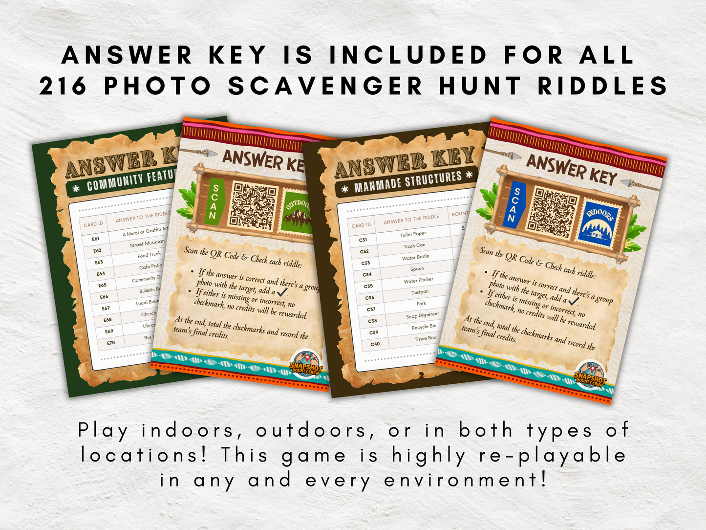 Snapshot Bounty Crew | Printable Riddle-Based Photo Scavenger Hunt Game | Indoor & Outdoor Team Icebreaker Game | All Ages Digital Download