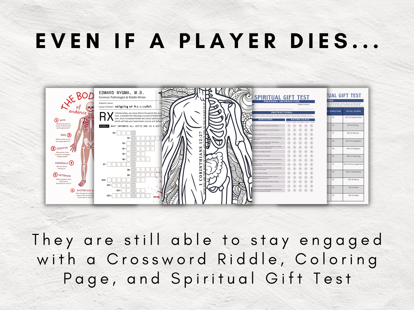 Uncover Your Spiritual Gifts | Imposter Among Us Printable Youth Group Game | Murder Mystery Team Builder Church Game | Spiritual Gift Test