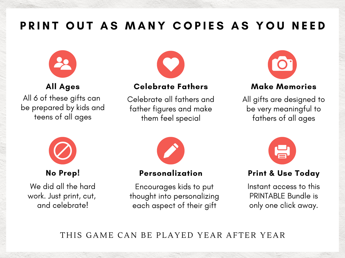 Ultimate Father's Day Appreciation Bundle - 6 Unique Printable Gifts from Kids to Fathers, Coloring Cards, Love Coupons, Medals & More